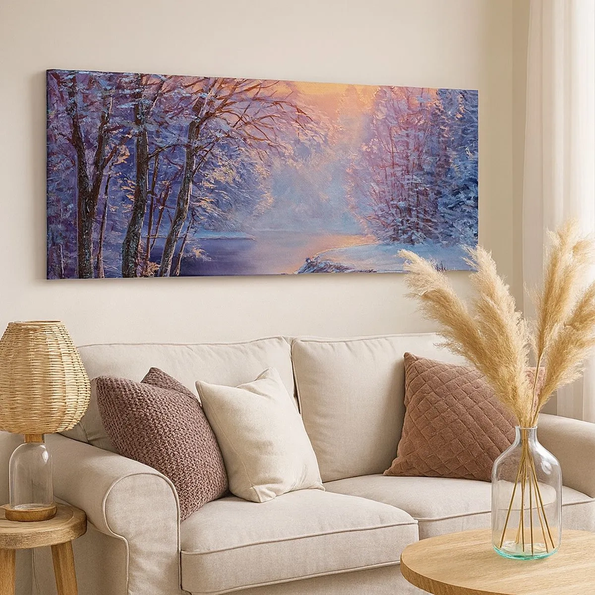Impression sur toile - Image sur toile - Couleurs d'hiver - 100x40 cm