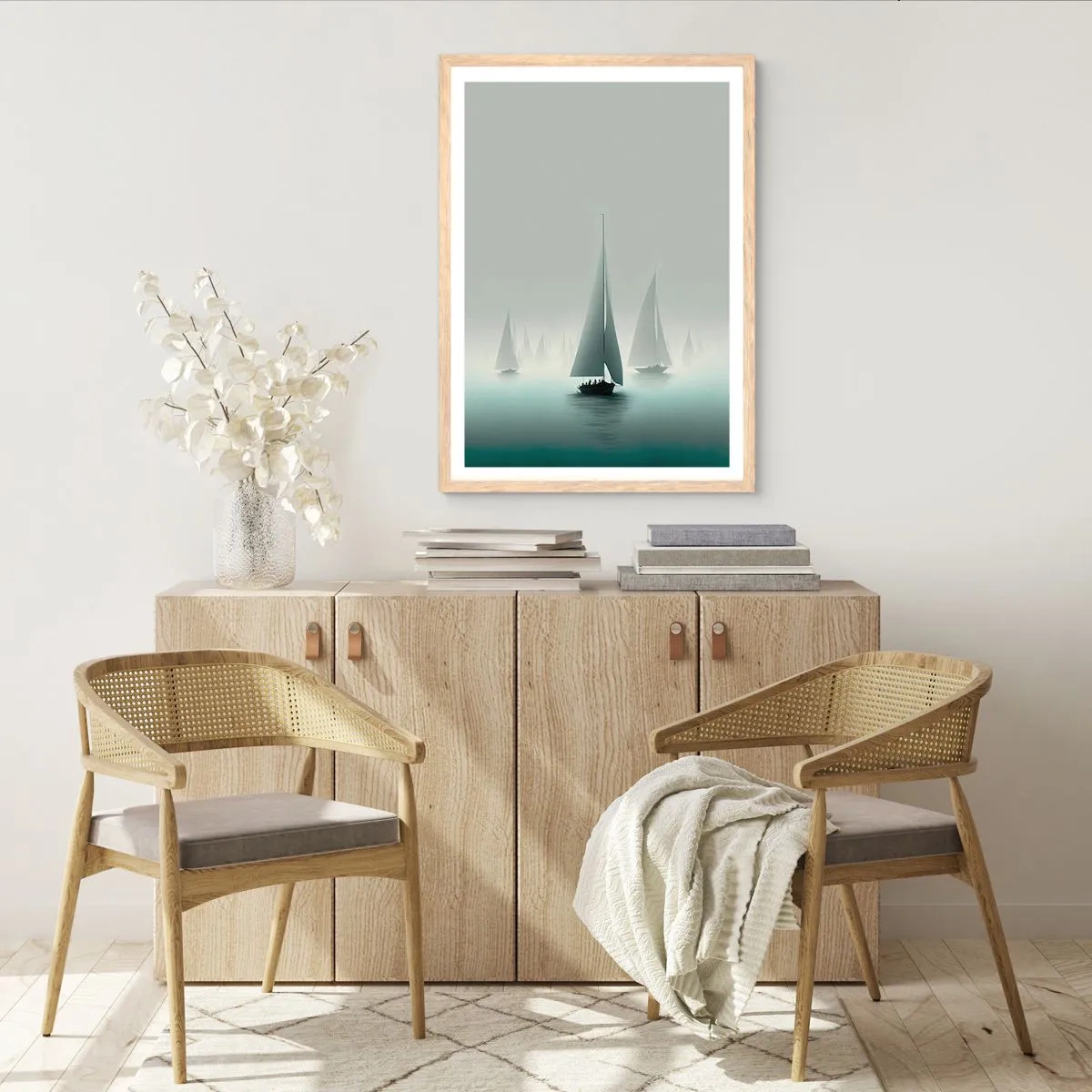 Affiche dans un chêne clair - Poster - Fait de brouillard - 50x70 cm