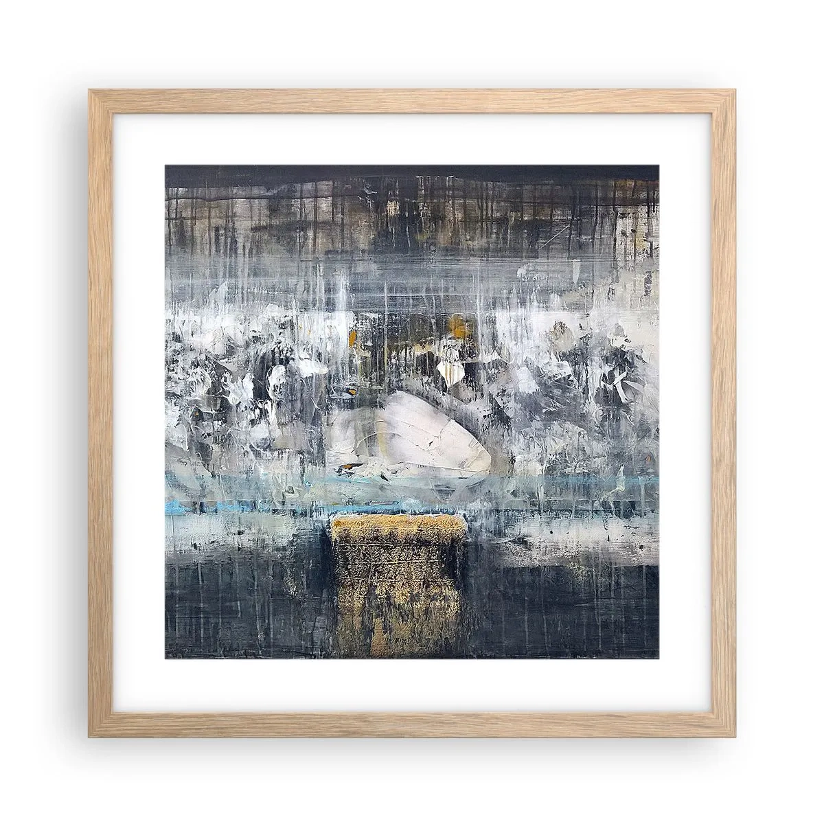 Affiche dans un chêne clair - Poster - Comme sur la glace, comme après décembre - 40x40 cm