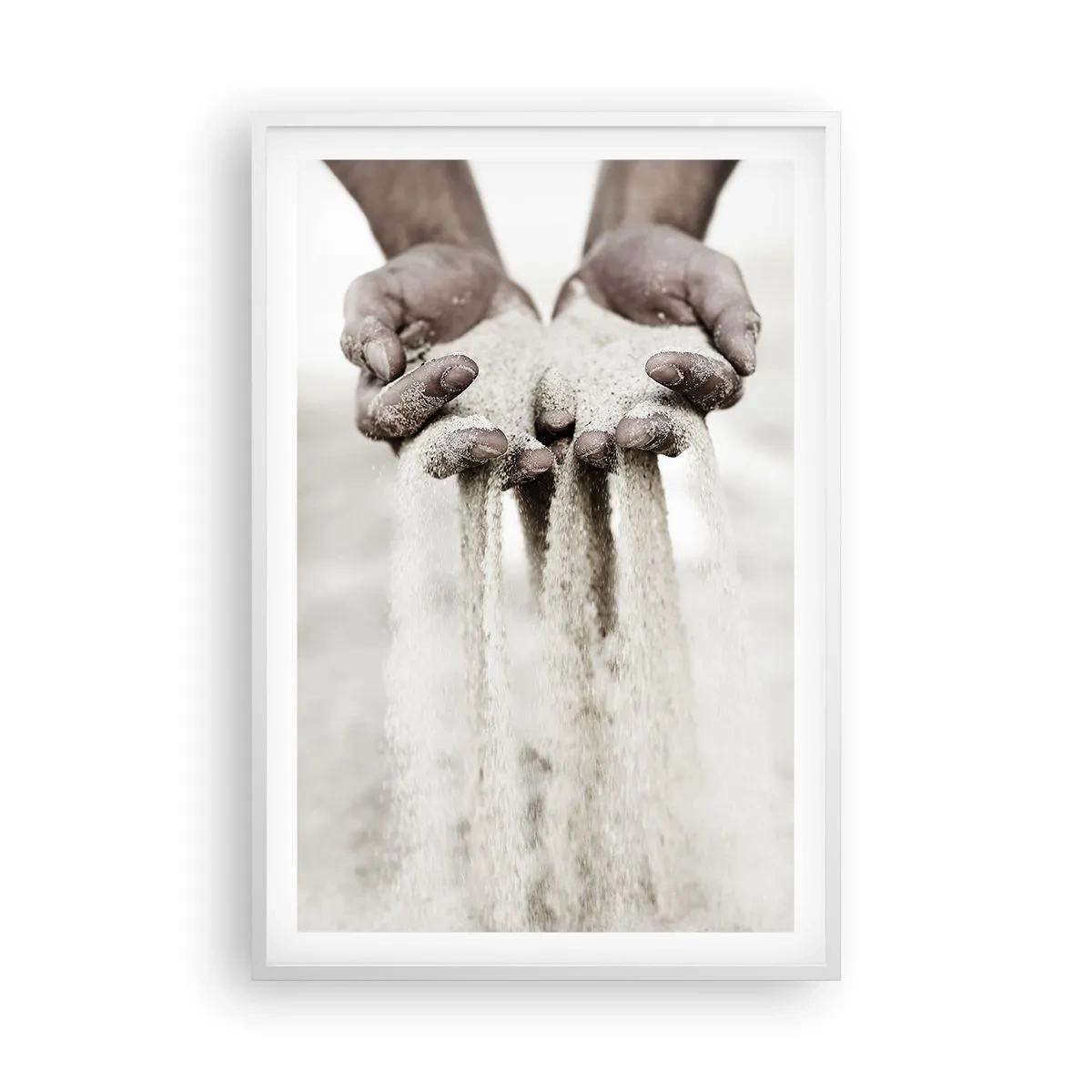 Affiche dans un cadre blanc - Poster - Avec ces mains… - 61x91 cm