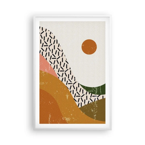 Affiche dans un cadre blanc - Poster - Abstraction solaire - 61x91 cm