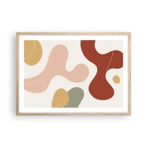 Affiche dans un chêne clair - Poster - Entrelac - 70x50 cm