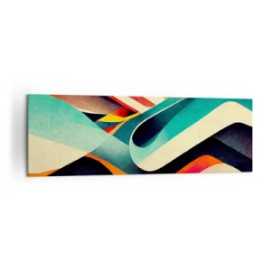 Impression sur toile - Image sur toile - Vagues abstraites colorées dans une composition dynamique - 160x50cm - Composition intense - Décoration murale moderne pour le salon et la chambre ARTTOR