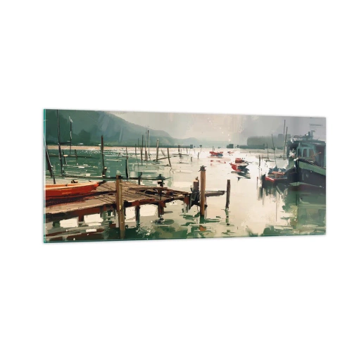 Impression sur verre - Image sur verre - Trempé dans une lune en fusion - 100x40 cm