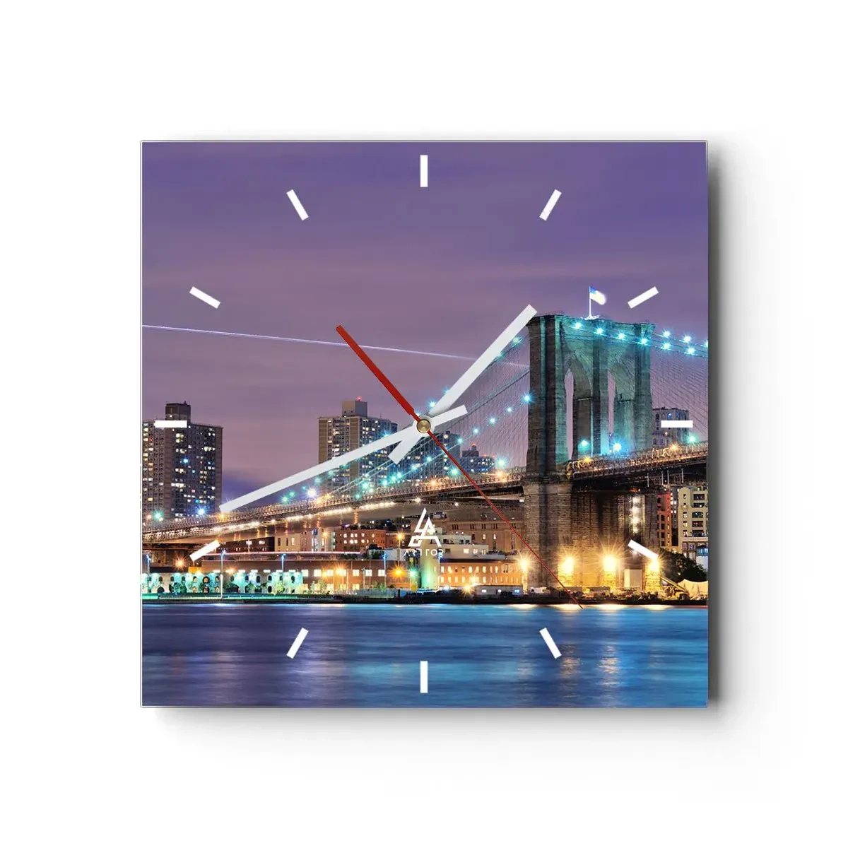 Horloge murale - Pendule murale - Depuis de nombreuses années le pont de Brooklyn - 40x40 cm