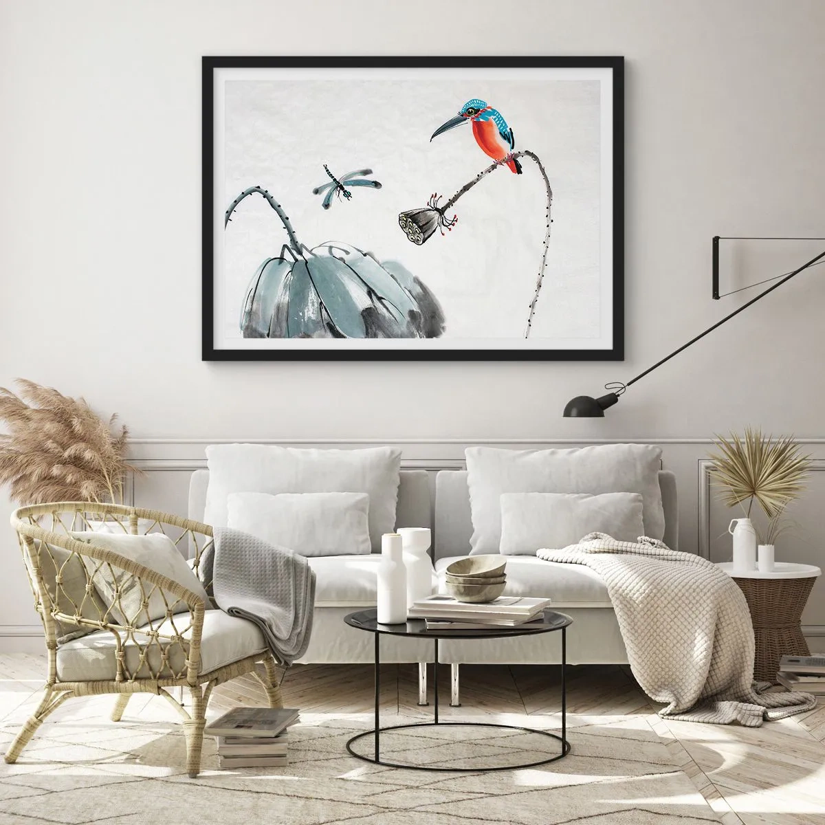 Affiche dans un cadre noir - Poster - La vie du champ - 40x30 cm