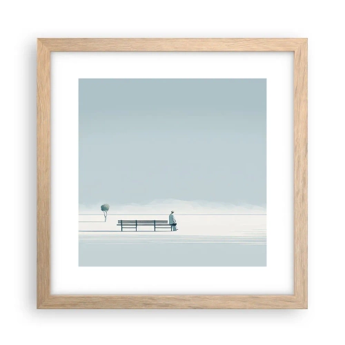 Affiche dans un chêne clair - Poster - Oui, j'attends. - 30x30 cm