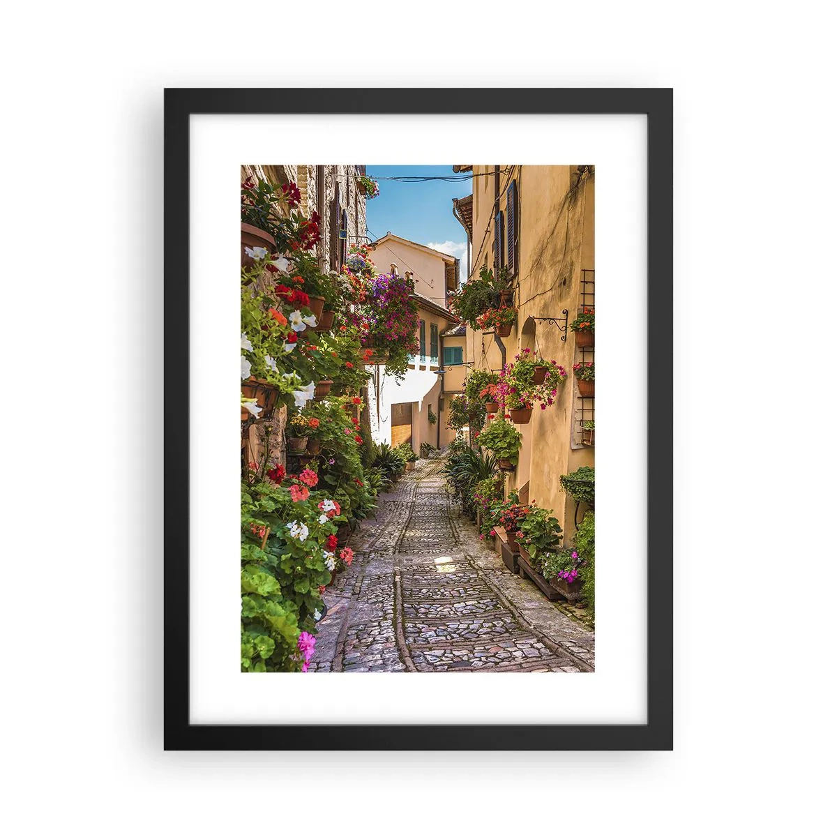 Affiche dans un cadre noir - Poster - Ruelle italienne - 30x40 cm