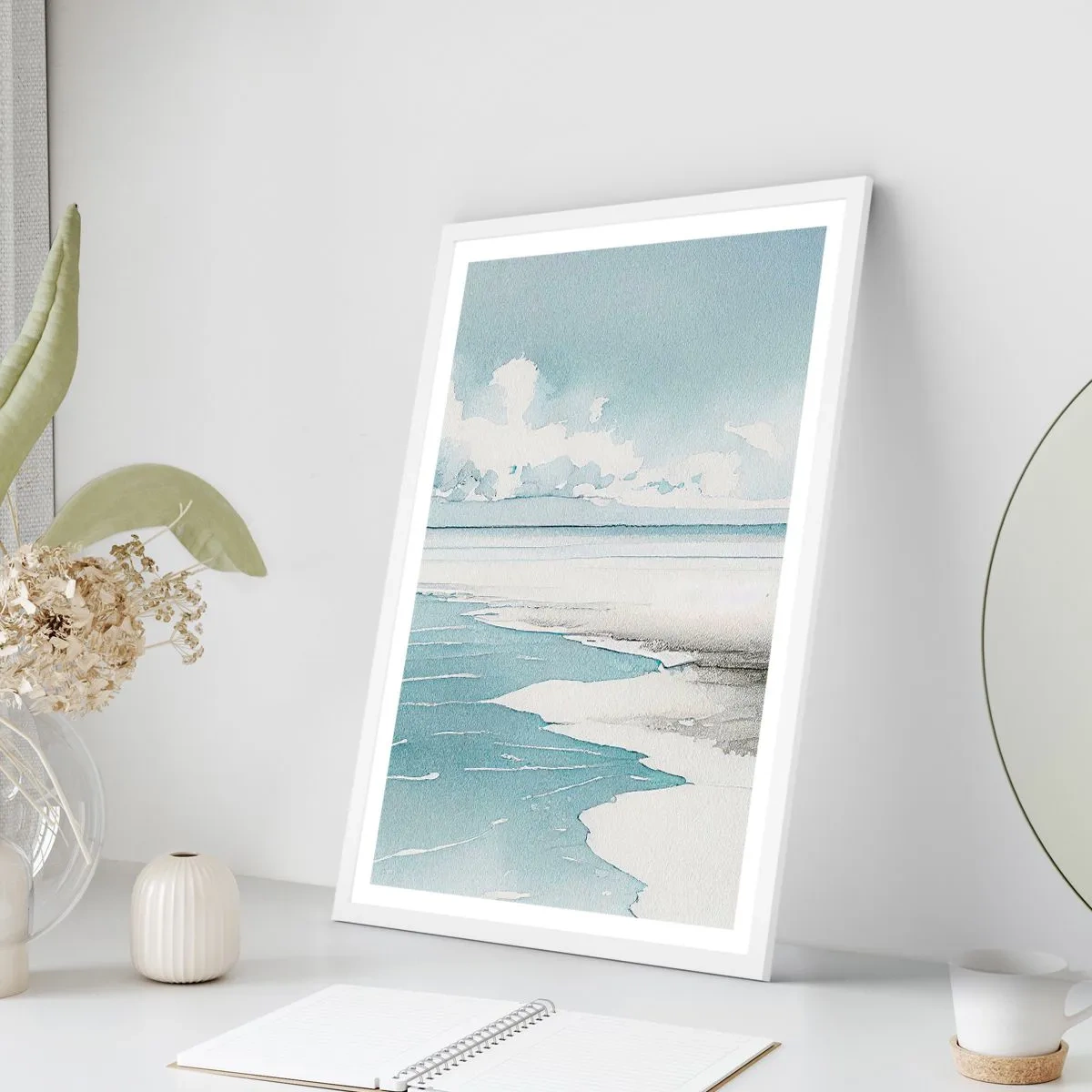 Affiche dans un cadre blanc - Poster - Marée douce - 30x40 cm