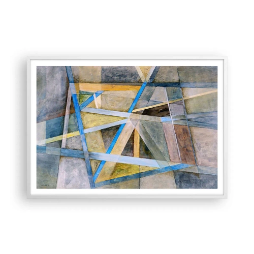 Affiche dans un cadre blanc - Poster - Tout droit ou en diagonale ? - 100x70 cm