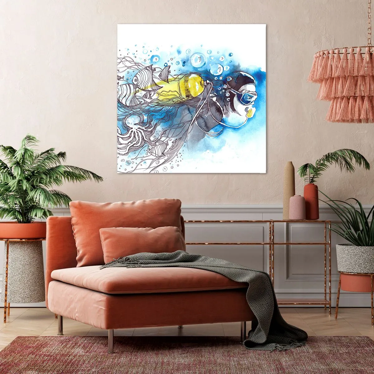 Impression sur toile - Image sur toile - Le grand bleu - 70x70 cm