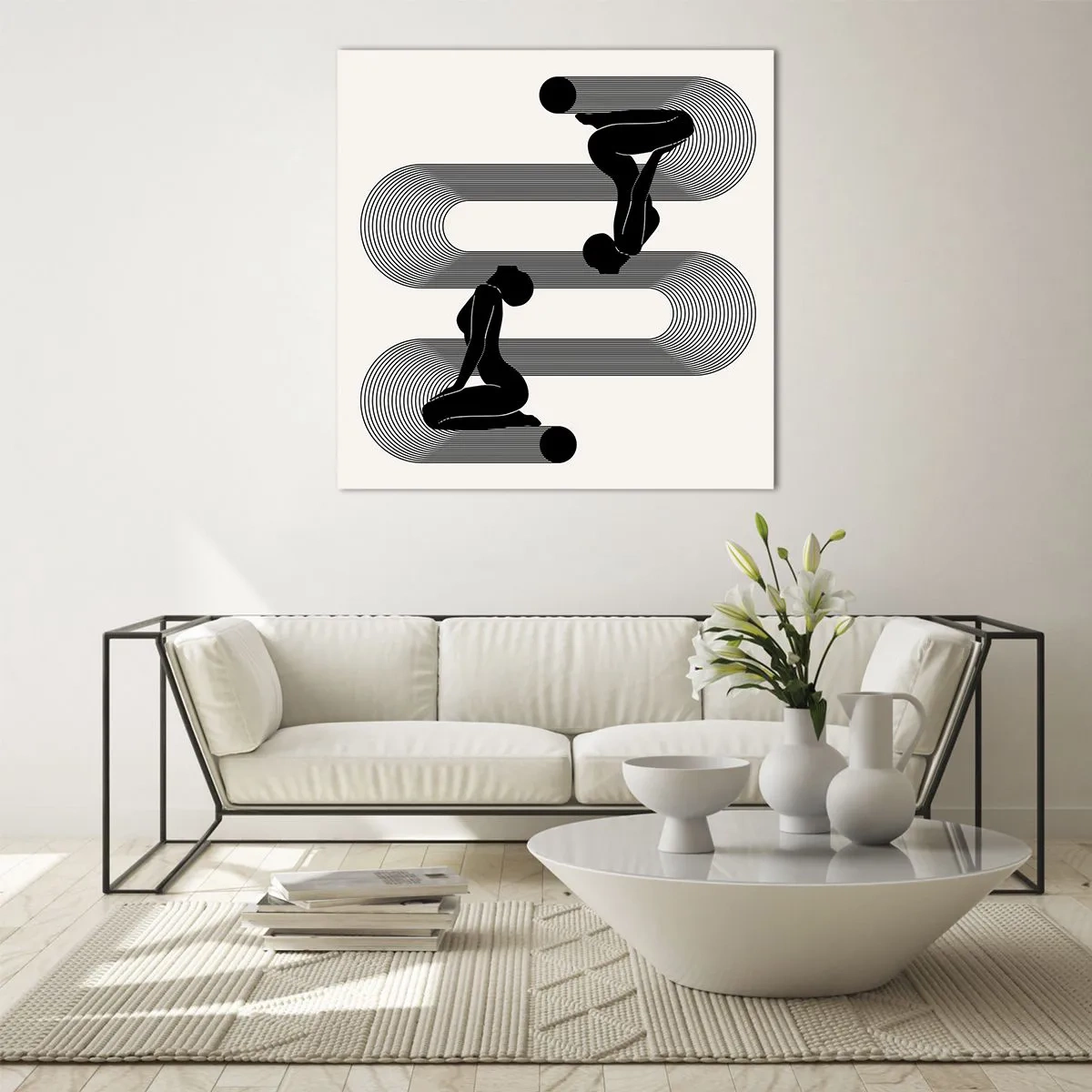 Impression sur verre - Image sur verre - Symétrie sensuelle - 70x70 cm