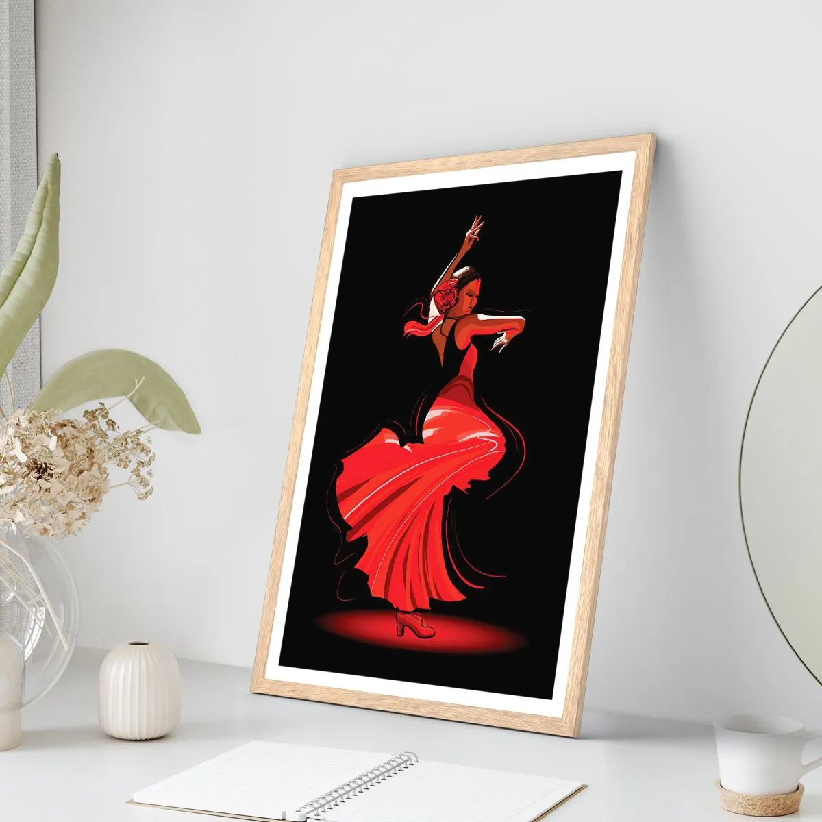 Affiche dans un chêne clair - Poster - L'esprit fougueux du flamenco - 30x40 cm