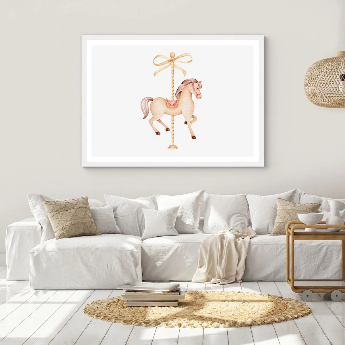 Affiche dans un cadre blanc - Poster - Un trot gracieux - 40x30 cm