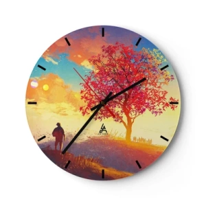 Horloge murale - Pendule murale - Pèlerin à destination - 40x40 cm