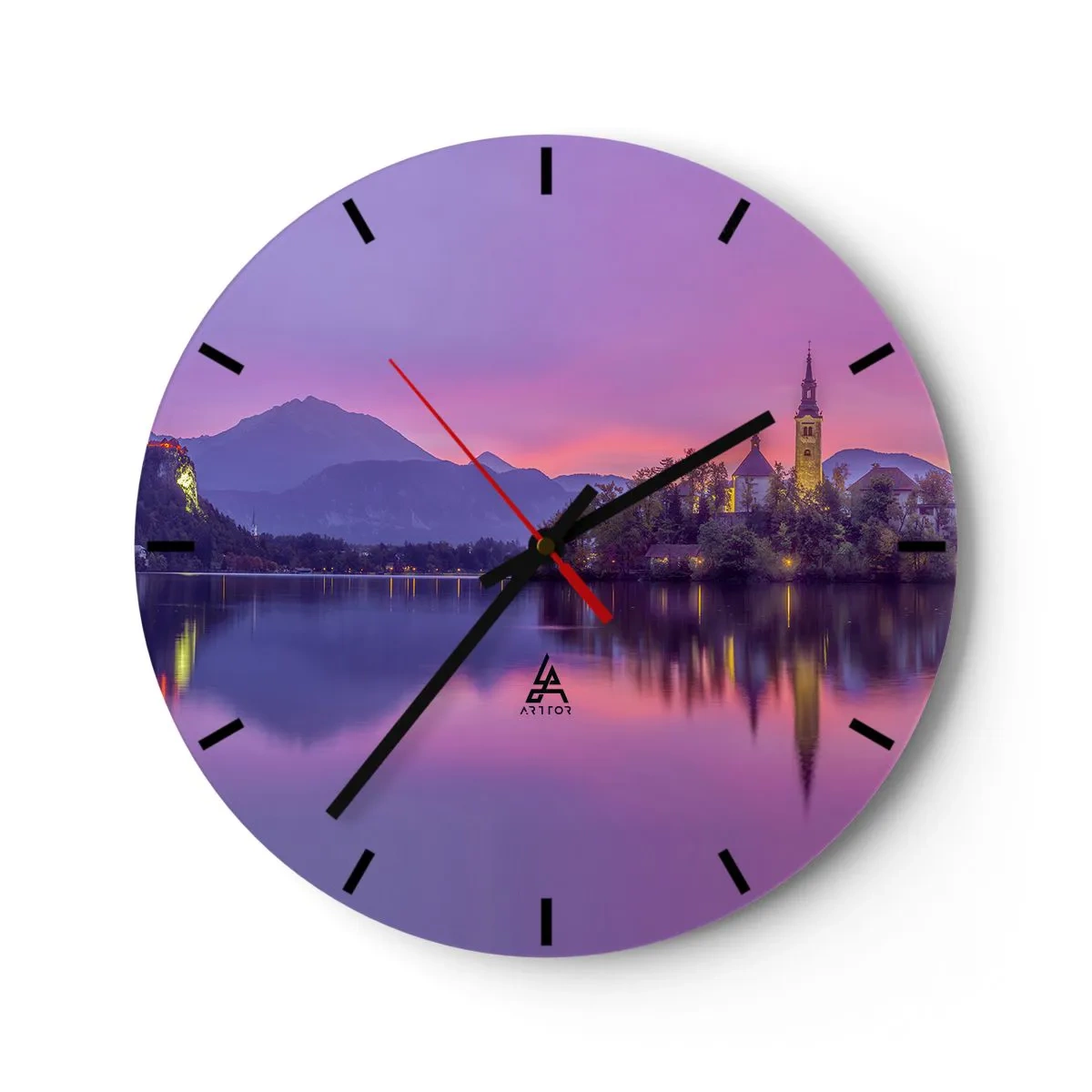 Horloge murale - Pendule murale - Une île de conte de fées au crépuscule - 40x40 cm