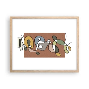 Affiche dans un chêne clair - Poster - Une abstraction qui mérite le sourire - 50x40 cm