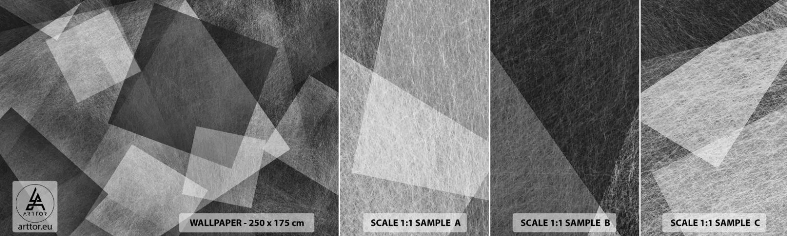 Échantillon De Papier Peint Standard Eco - Le symbole éternel de durabilité et d'ordre - Abstraction, Morceau, Noir et blanc - 100x30 cm