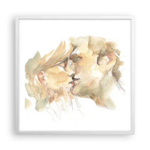 Affiche dans un cadre blanc - Poster - A moitié trouvé ? - 60x60 cm