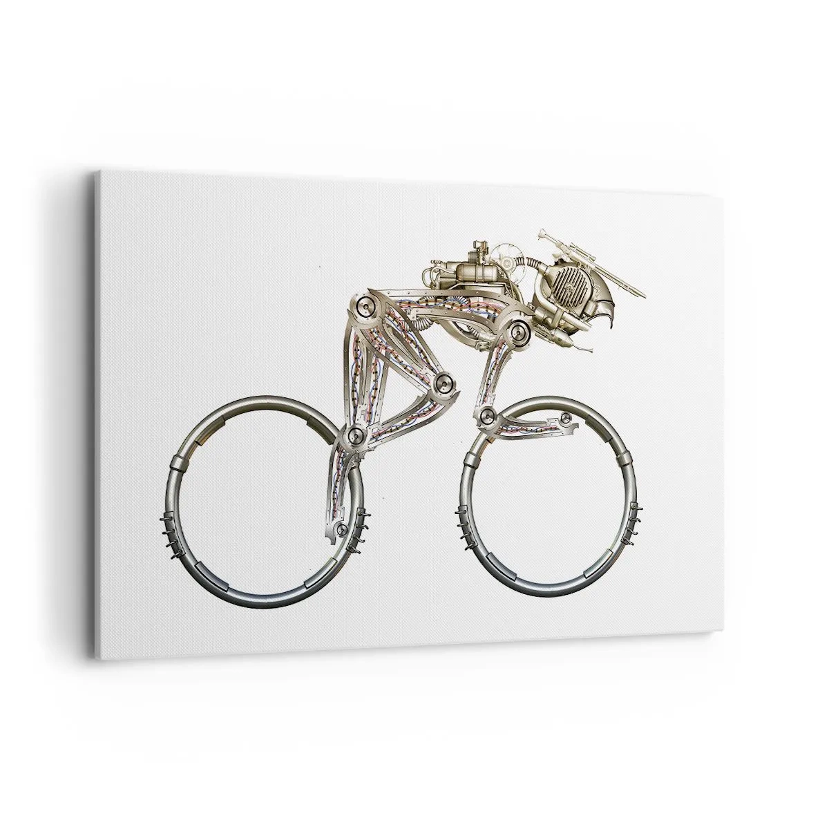 Impression sur toile - Image sur toile - Un vélo mécanique au design futuriste - 120x80cm - Machine exceptionnelle - Décoration murale moderne pour le salon et la chambre ARTTOR
