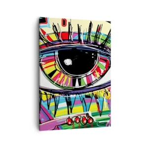 Impression sur toile - Image sur toile - Œil de graffiti abstrait coloré - 50x70cm - Oeil coloré - âme colorée - Décoration murale moderne pour le salon et la chambre ARTTOR