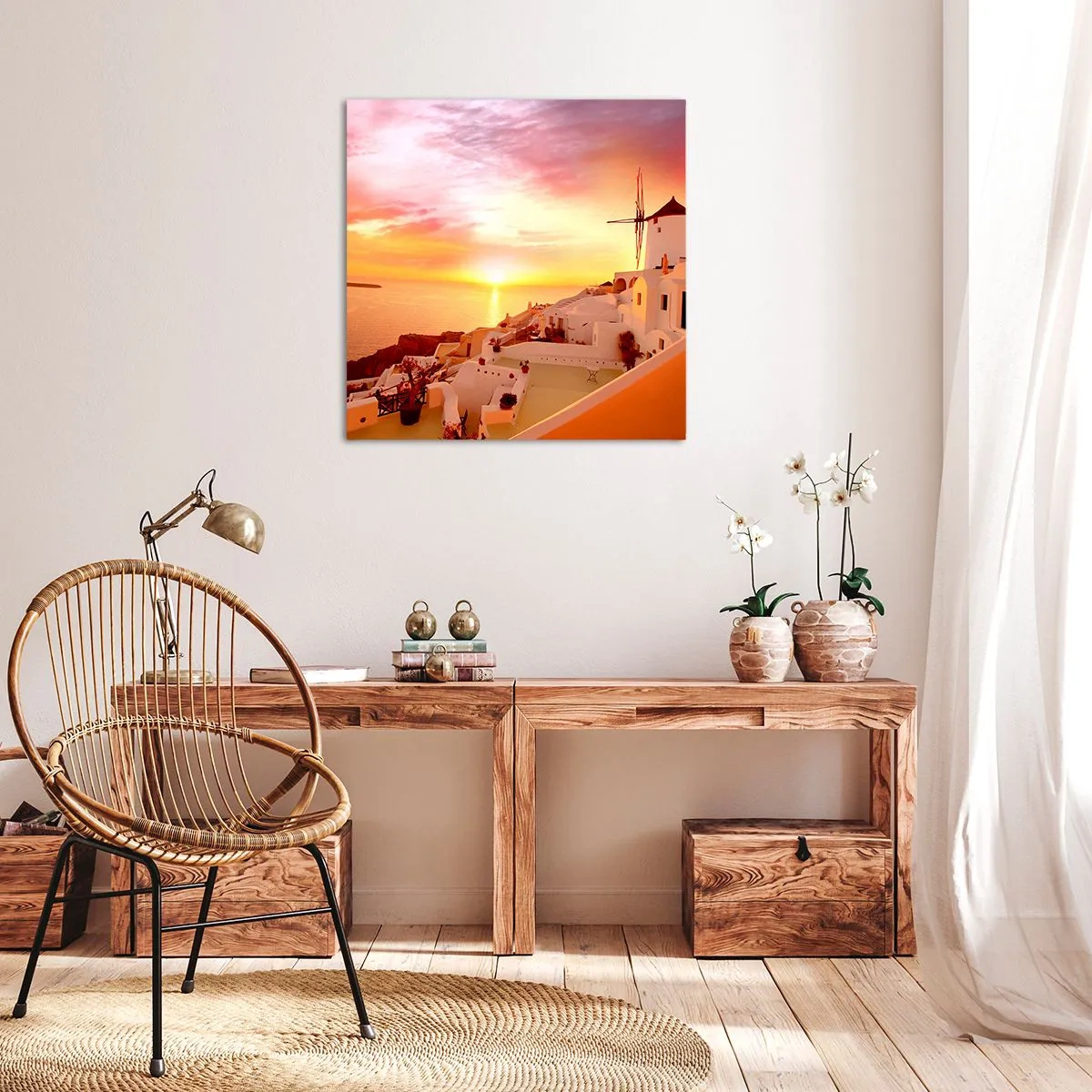 Impression sur toile - Image sur toile - Fondre en blanc et or - 30x30 cm