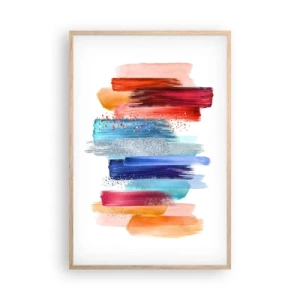 Affiche dans un chêne clair - Poster - En haut et en bas - 61x91 cm