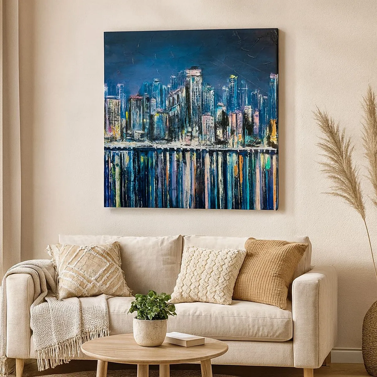 Impression sur toile - Image sur toile - Cascade de lumières - 30x30 cm