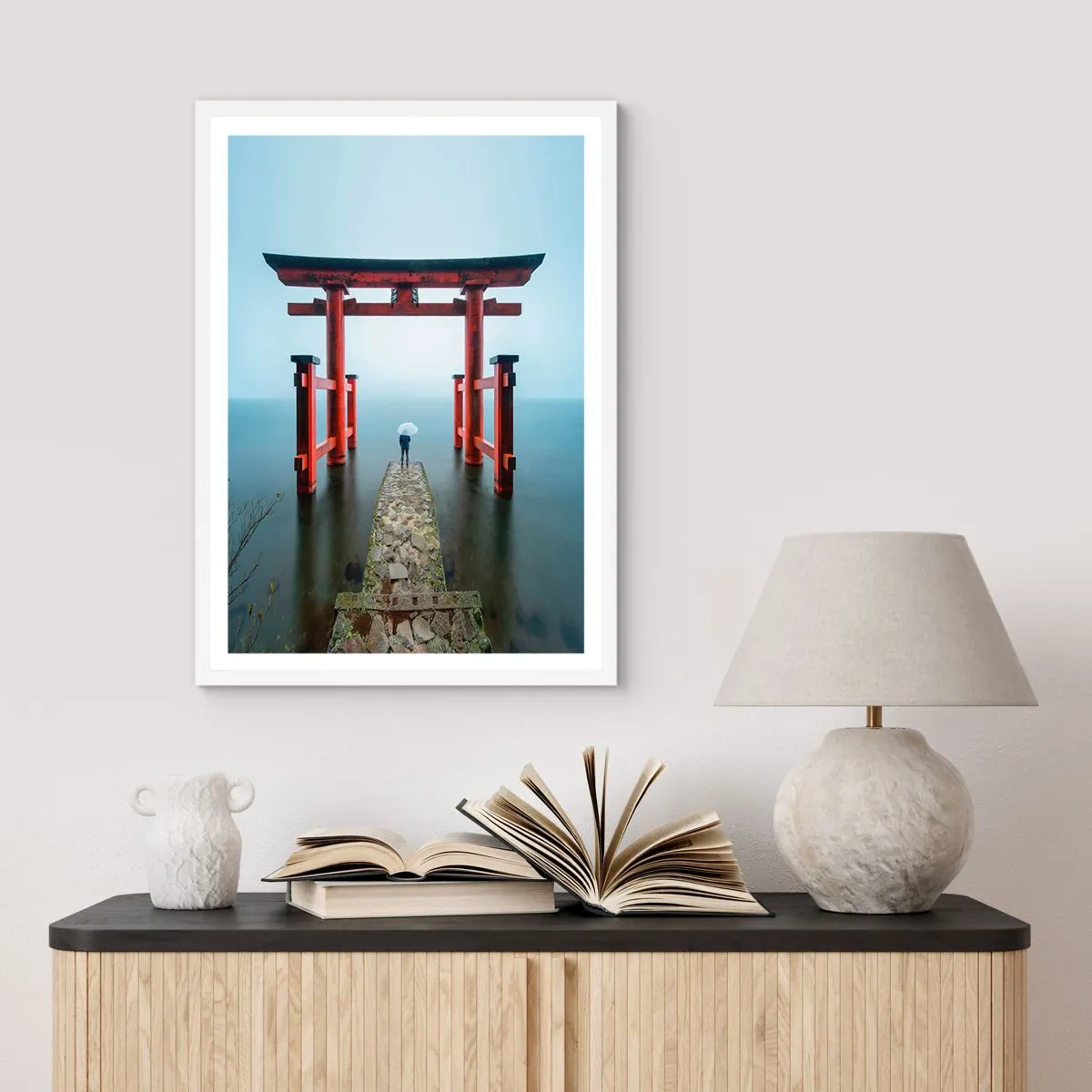 Affiche dans un cadre blanc - Poster - Rêverie japonnaise - 30x40 cm