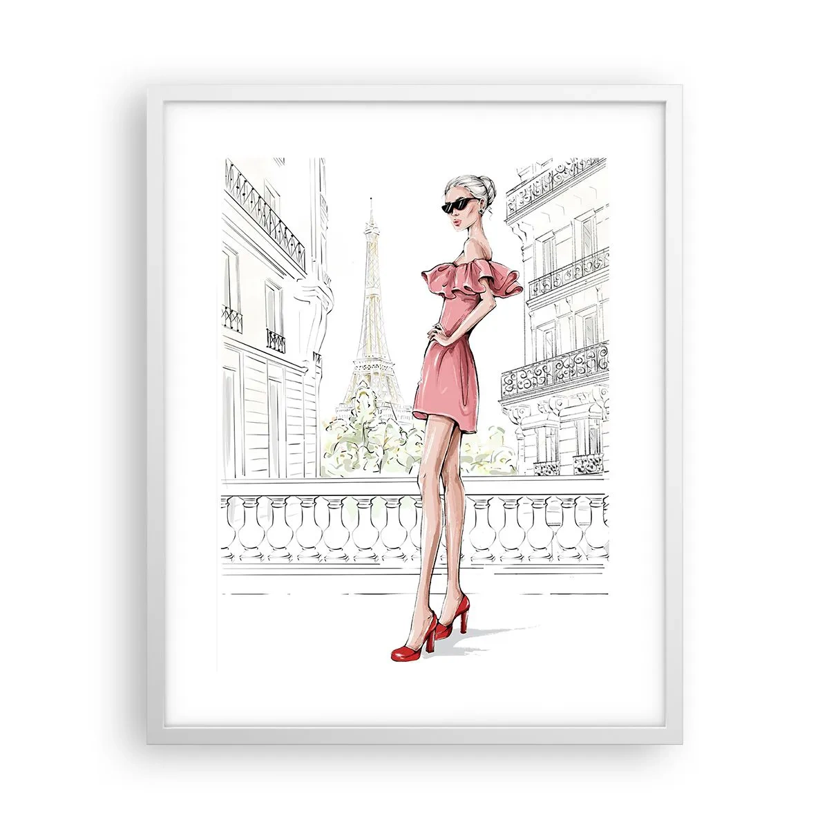 Affiche dans un cadre blanc - Poster - Art de la mode - 40x50 cm