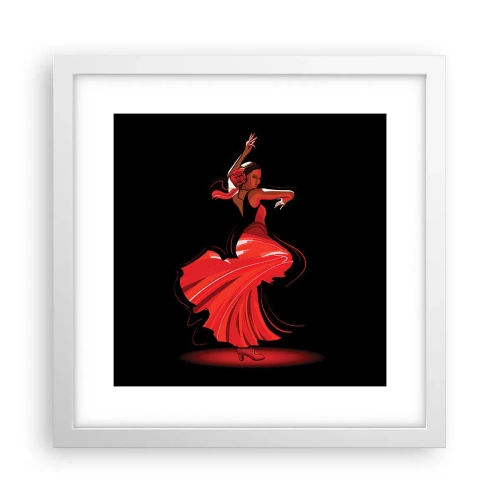 Affiche dans un cadre blanc - Poster - L'esprit fougueux du flamenco - 30x30 cm