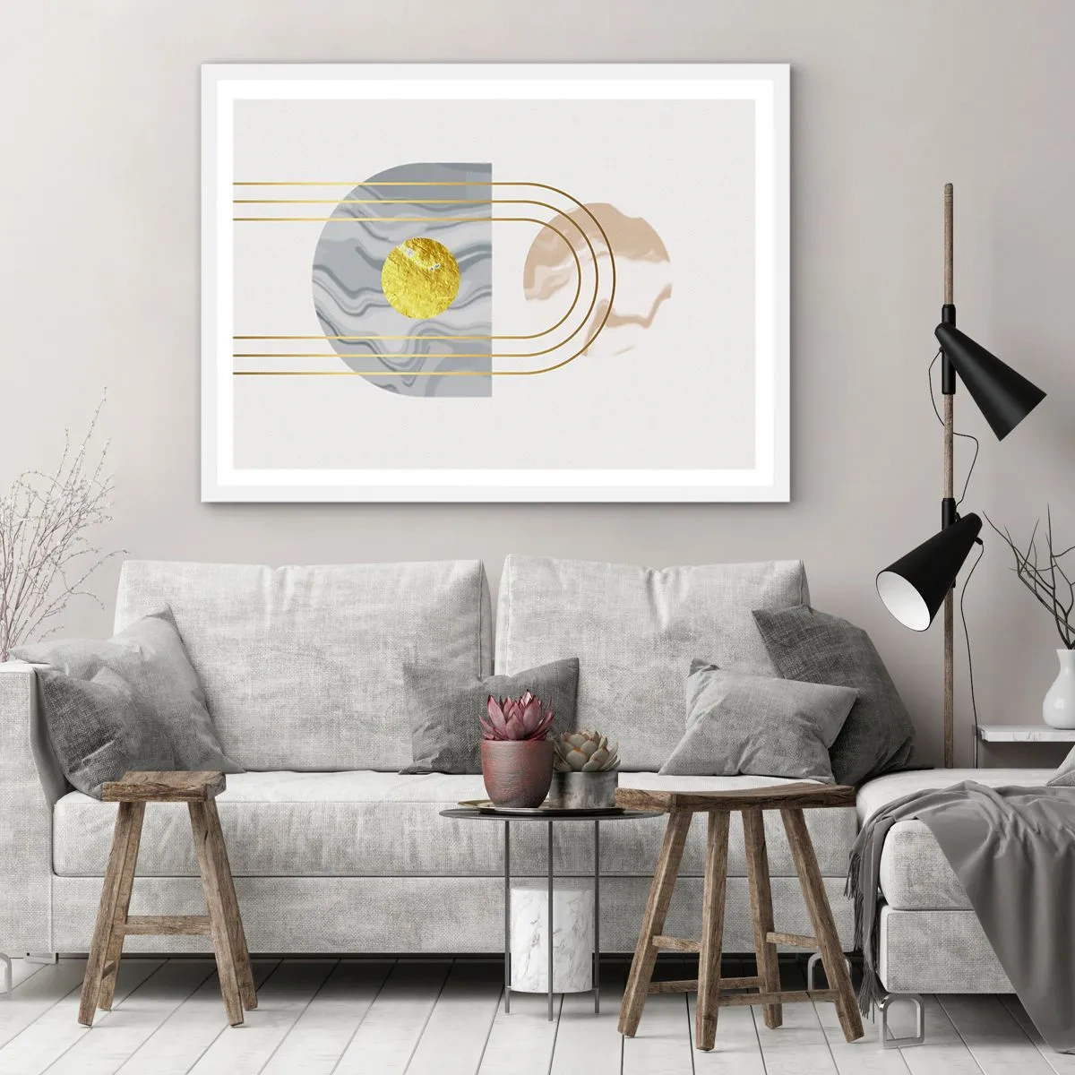 Affiche dans un cadre blanc - Poster - Clareté et brillance - 100x70 cm