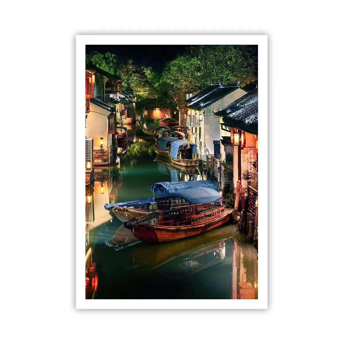 Affiche - Poster - Soirée dans une rue chinoise - 70x100 cm