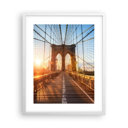Affiche dans un cadre blanc - Poster - Sur le pont d'or - 40x50 cm