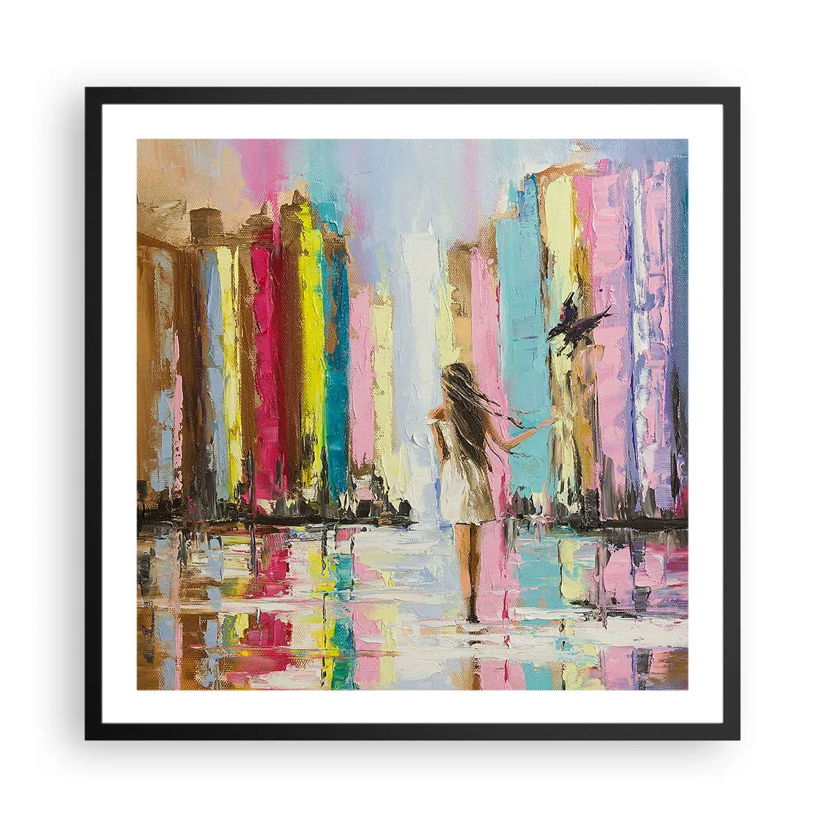 Affiche dans un cadre noir - Poster - Viens avec moi - 60x60 cm