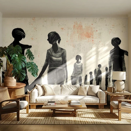 Papier Peint Photo Premium Sand - Contre la solitude - Femmes, Travail, Morceau - 500x350 cm