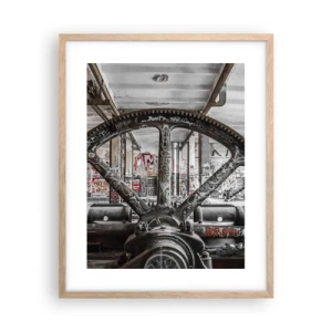 Affiche dans un chêne clair - Poster - Vie secrète d'une usine - 40x50 cm