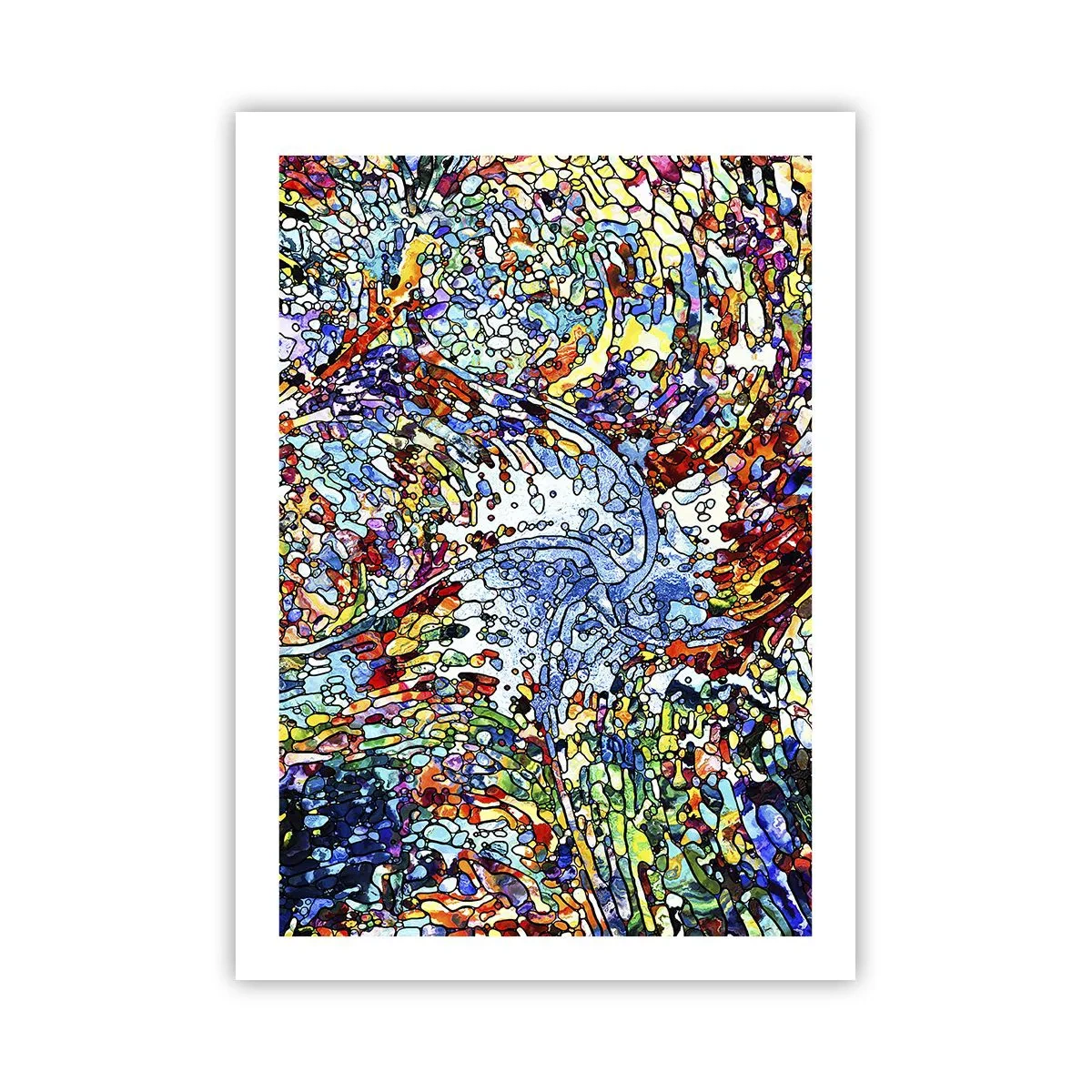 Affiche - Poster - Flux abstrait de couleurs et de structures - 50x70cm - Goutte de vitrail - Décoration murale moderne pour le salon et la chambre ARTTOR