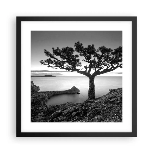 Affiche dans un cadre noir - Poster - Paix jusqu'à l'horizon - 40x40 cm