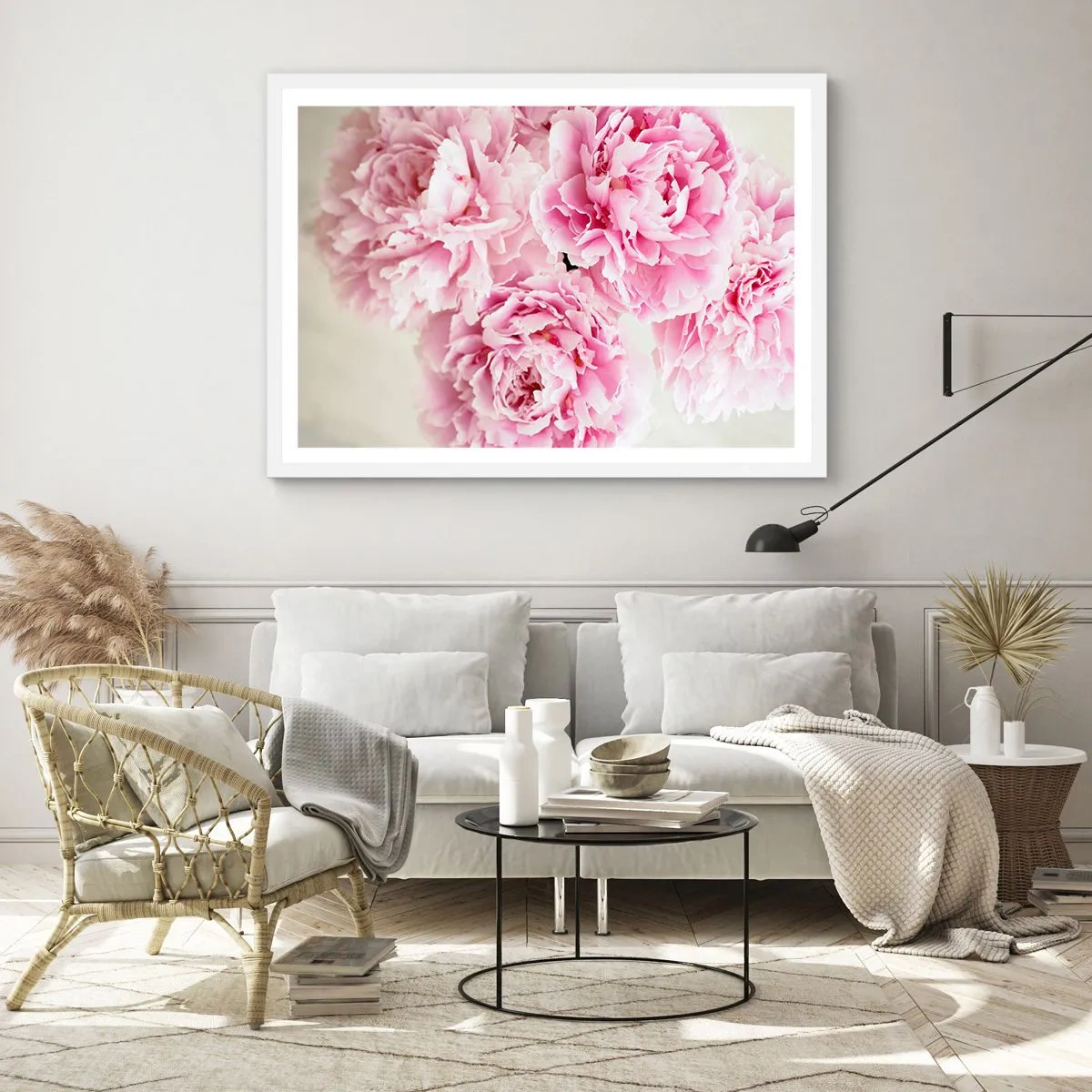 Affiche dans un cadre blanc - Poster - En glamour rose - 40x30 cm