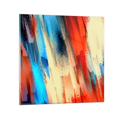 Impression sur verre - Image sur verre - Une cascade de couleurs - 60x60 cm