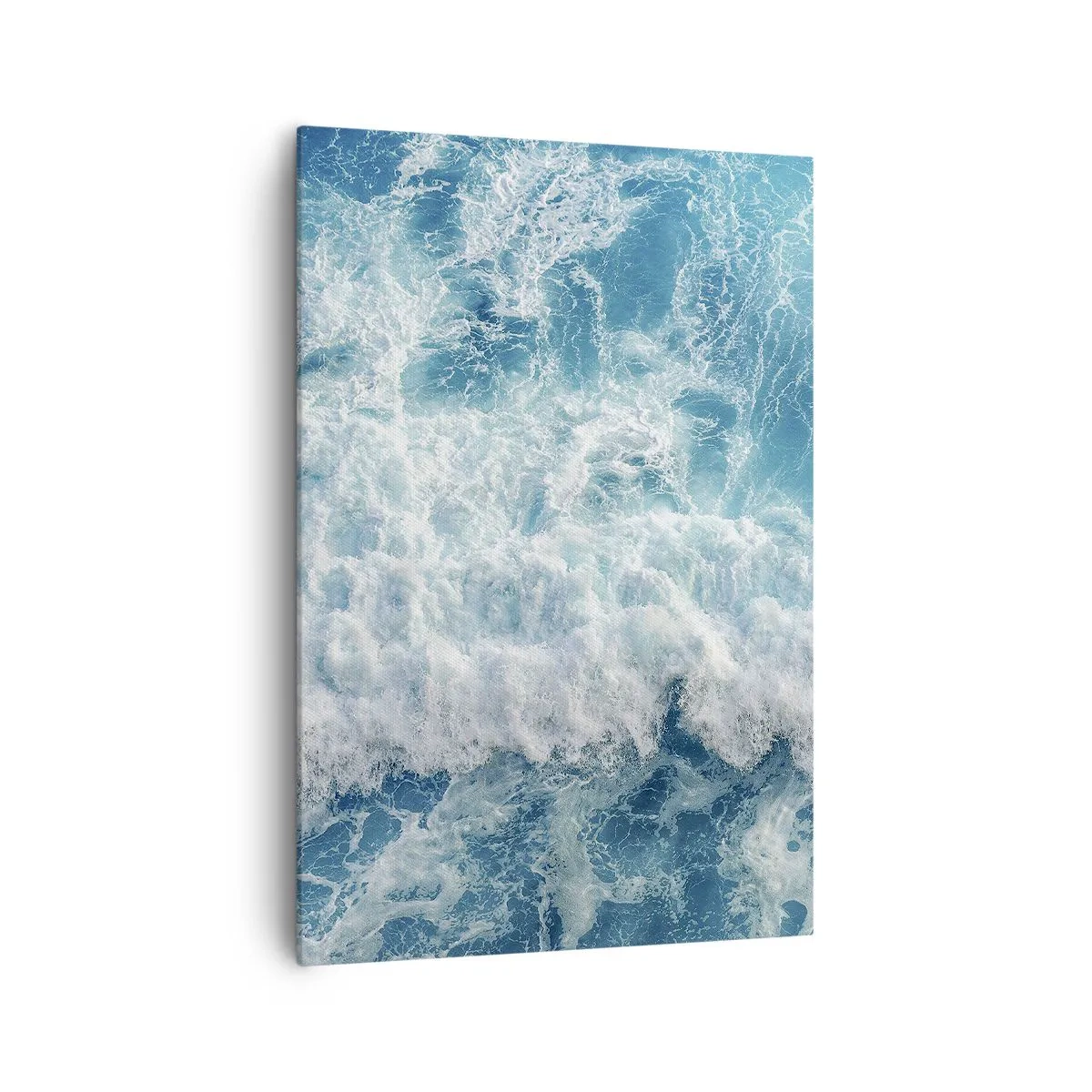 Impression sur toile - Image sur toile - Vagues océaniques dynamiques dans des tons de bleu - 70x100cm - Joyeusement et en sautant - Décoration murale moderne pour le salon et la chambre ARTTOR