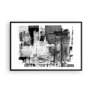 Affiche dans un cadre noir - Poster - Le gris est beau - 91x61 cm