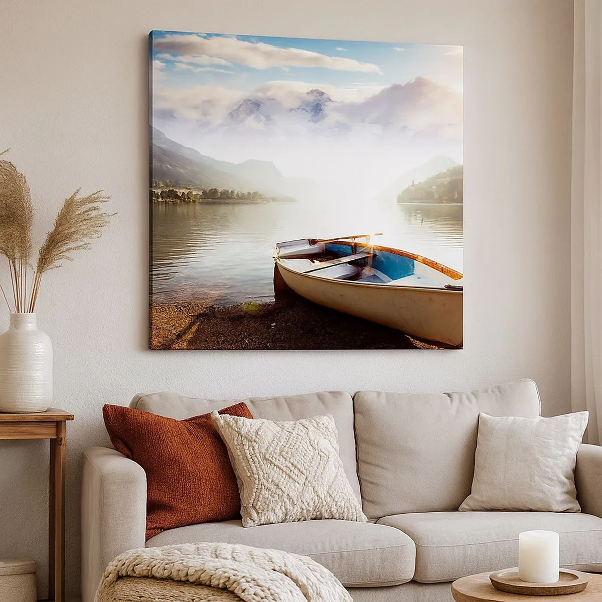 Impression sur toile - Image sur toile - Au bord de la grande et limpide eau - 30x30 cm