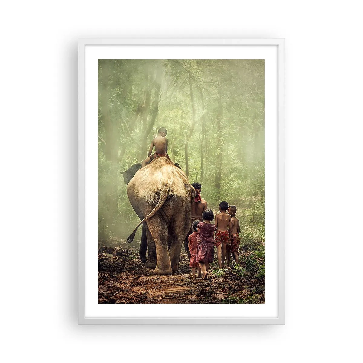 Affiche dans un cadre blanc - Poster - Nouveau livre de la jungle - 50x70 cm