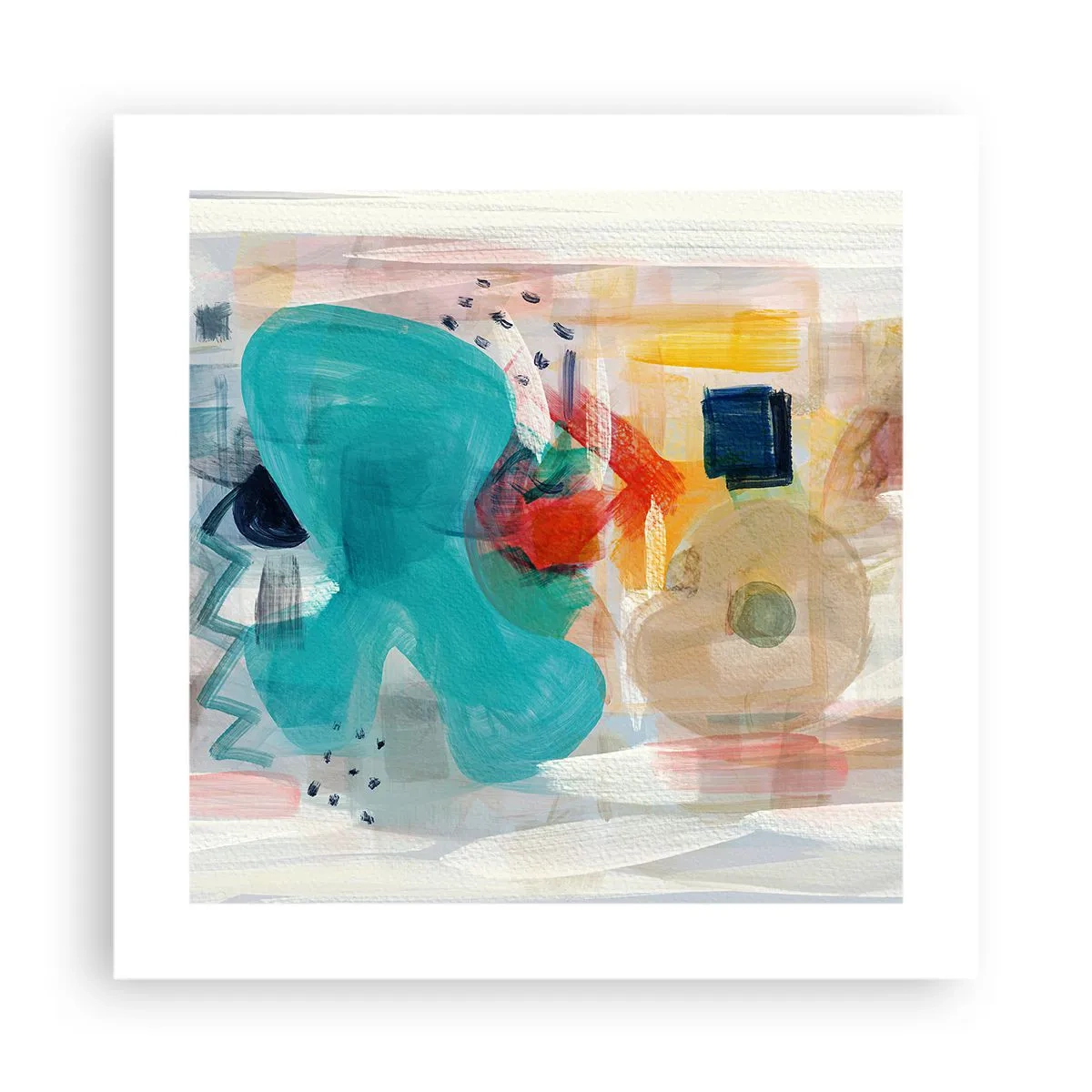 Affiche - Poster - Jeu de couleurs - 40x40 cm