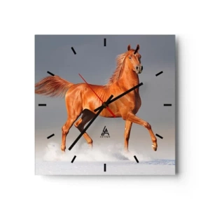 Horloge murale - Pendule murale - Un cheval au galop contre un ciel bleu - 30x30cm - La grâce dansante - Décoration murale moderne pour le salon et la chambre ARTTOR