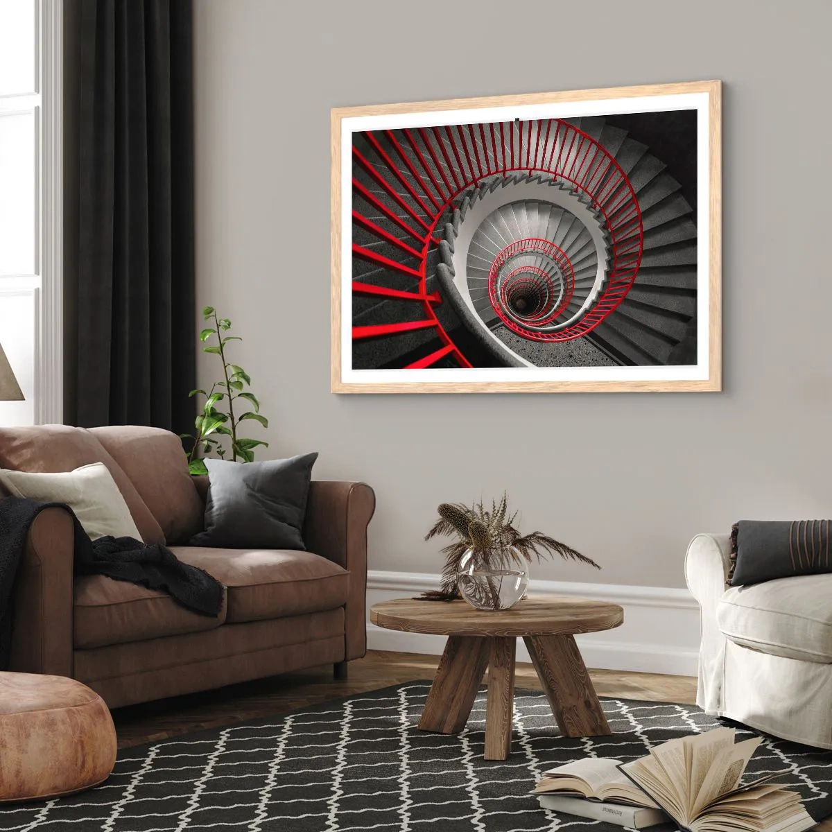 Affiche dans un chêne clair - Poster - Amusement architectural - 100x70 cm