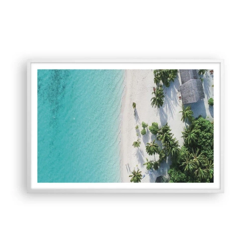 Affiche dans un cadre blanc - Poster - Vacances au paradis - 91x61 cm