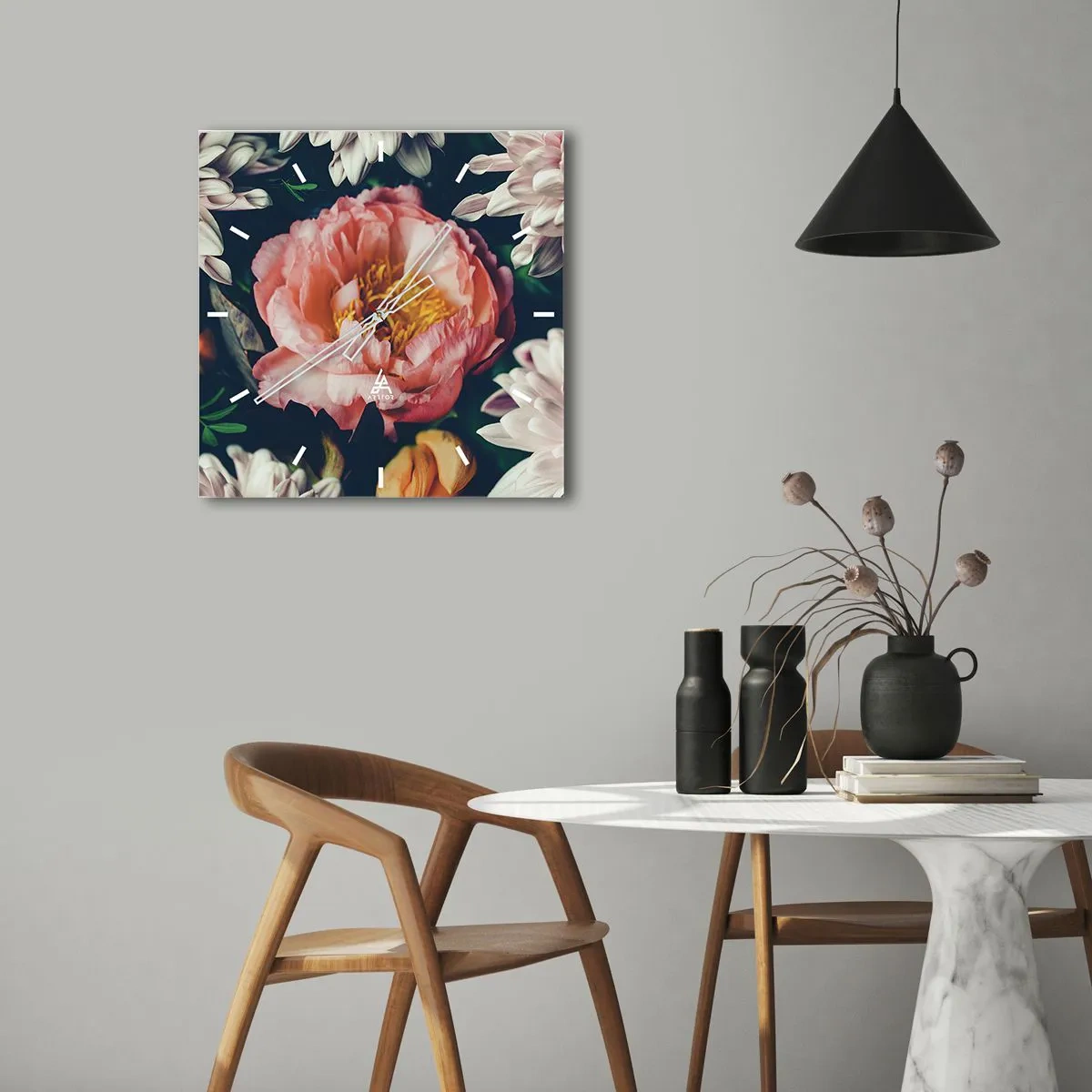 Horloge murale - Pendule murale - Splendeur baroque - 40x40 cm